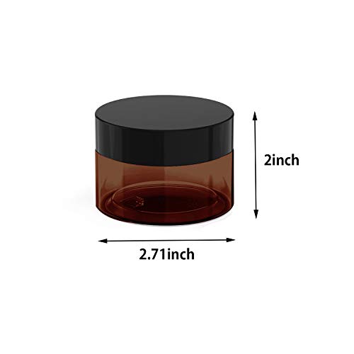 4 oz Amber Plastic Jars with Lids (Pack of 6) for Cosmetics, Ointments & Beauty Products