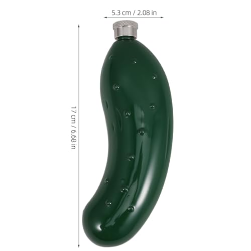 Garneck Cucumber Novelty Flask - 5oz Stainless Steel Travel Jug