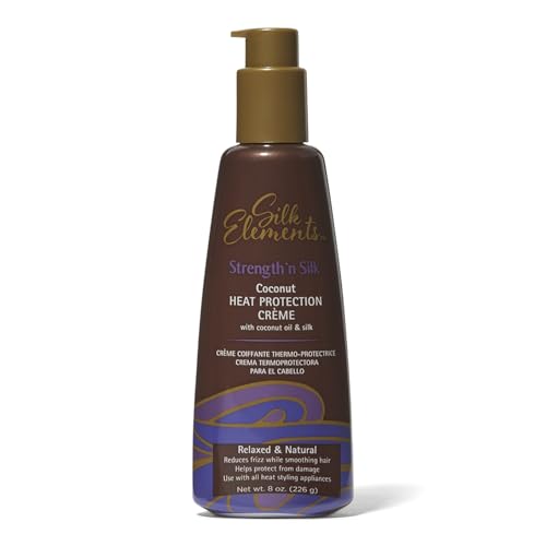 Silk Elements Heat Protection Creme for Hair - Anti-Frizz Smoothing with Coconut & Silk