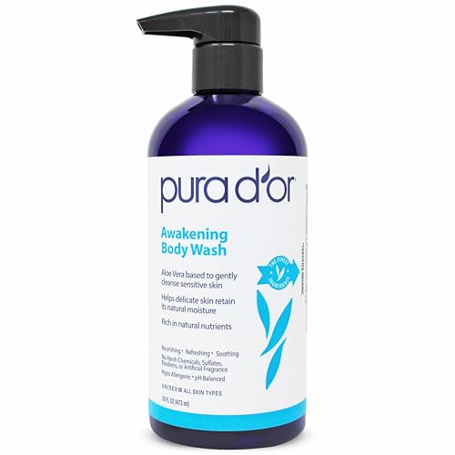 PURA D'OR Awakening Body Wash - Aloe Vera & Lavender - 16 Oz