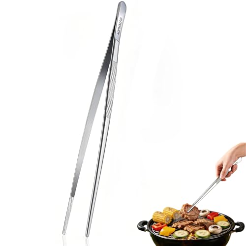 12-Inch Stainless Steel Kitchen Tongs with Serrated Tips