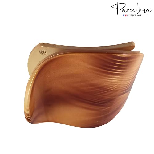 Parcelona France 2.75" Beige Wave Hair Claw for Fine or Thin Hair