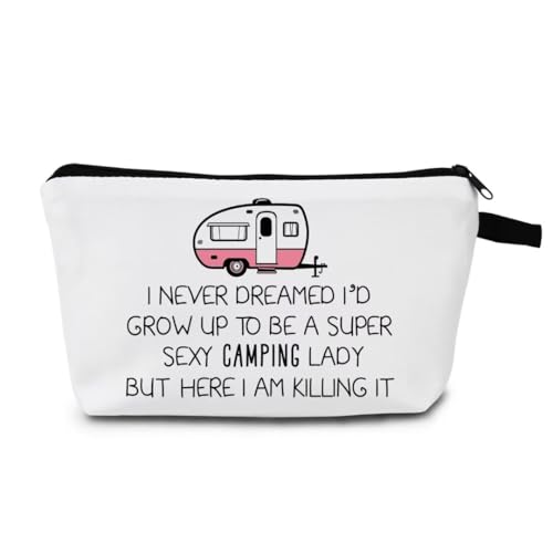 Super Sexy Camping Lady Makeup Bag - Compact Zipper Pouch