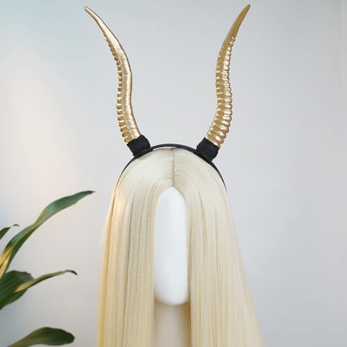 MOSTORY Gold Demon Antelope Horns Headband for Halloween Cosplay
