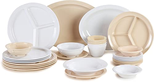 Carlisle Kingline 3-Compartment Melamine Plate, 8.75" Tan