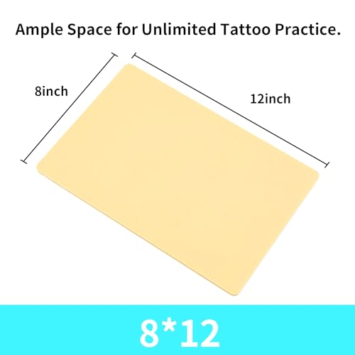 BIGWASP 8x12" Tattoo Practice Skin - 5 Pack Double-Sided Silicone Sheets