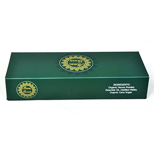 ALMAS Henna Cones / tubes 100% natural, ready to use paste hair color hair dye-reddish brown color for women, 3 PACK, 30g Each