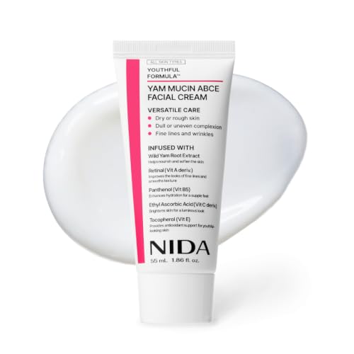NIDA Youthful Formula Yam Mucin ABCE Facial Cream - Hydrating Anti-Aging Treatment, 1.86 fl. oz.