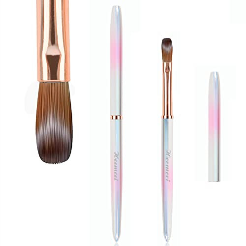 Size 12 Kolinsky Acrylic Nail Brush - Pink & White Gradient