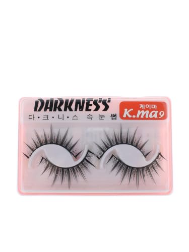 Darkness False Eyelashes K-Ma 9 with Glue - Natural Volume & Length
