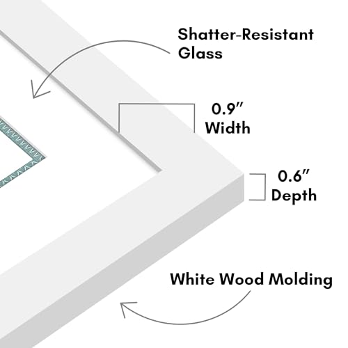 Americanflat 5x10 Document Frame - White, Shatter-Resistant Glass