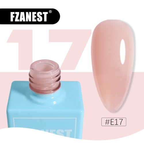 FZANEST Nude Hema-Free Gel Builder Base #17 0.51 fl oz – TPO-free Self-Leveling Soak-Off