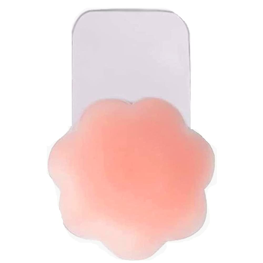 kissrose Nippleless Covers, Breast Lift Tape, Silicone Breast Lift Pasties 4.3inch Diameter(1 Pair Flower) (Pink)