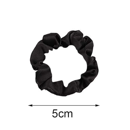 12-Pack Black Satin Hair Scrunchies for Women - Soft & Stretchy