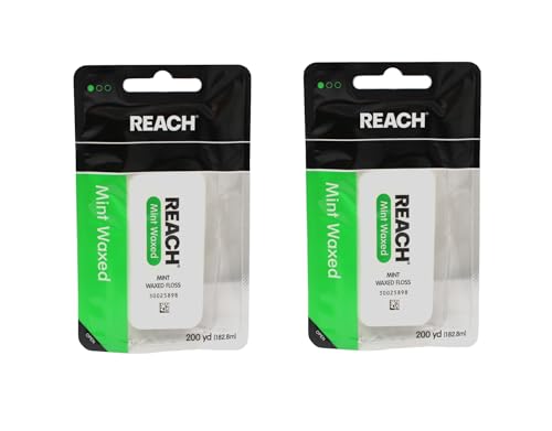 Reach Waxed Dental Floss, Mint Flavor, 200 Yards (Pack of 2)