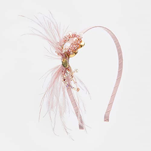 TUTULAND Pink Flower Glitter Headband for Girls - Hair Accessory