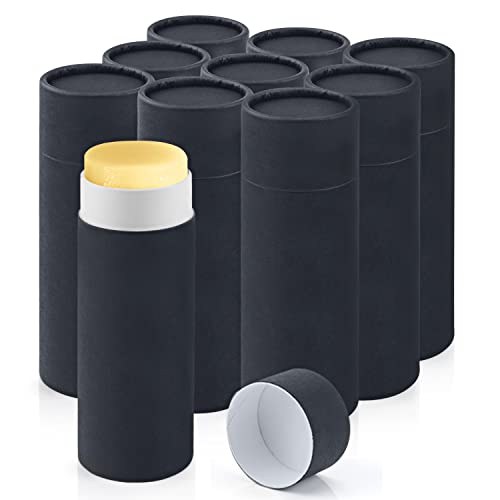10 Pcs Eco-Friendly 2.5oz Kraft Cardboard Deodorant Containers with Push-Up Dispenser