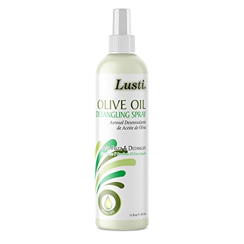 Lusti Olive Oil Detangling Spray for Damaged Hair – Anti-Frizz & Strengthening Leave-In