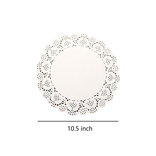 10-Inch Round Lace Paper Doilies - Pack of 100 for Food & Crafts