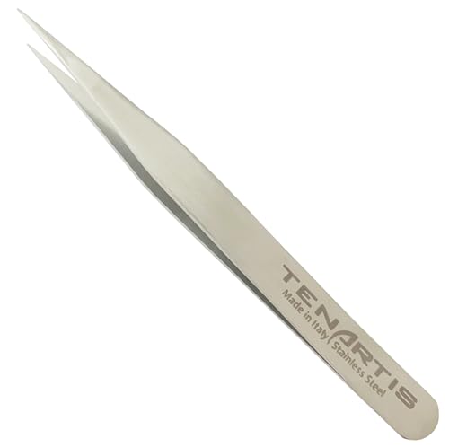 Professional Pointed Hair Tweezers - Stainless Steel, Made in Italy