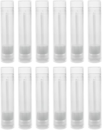Lip Balm Tubes - 12 Pack 5.5ml Translucent Containers