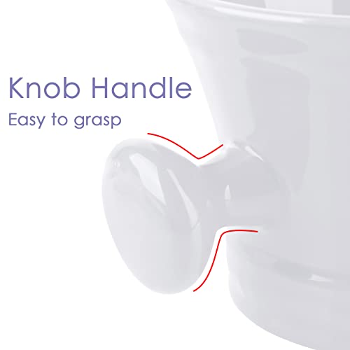 Large Ceramic Shaving Mug with Handle for Men Wet Shaving - Deep Lather Bowl, Heavy Duty Soap Cup