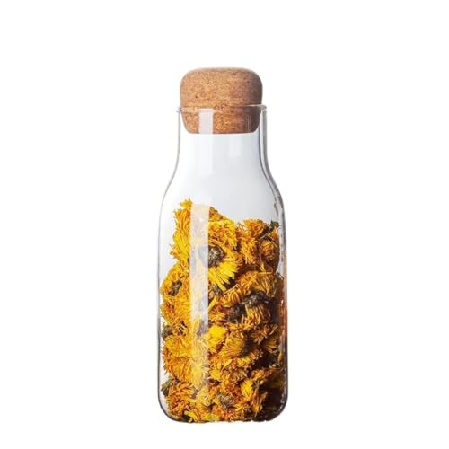 IVAILEX 600ml Glass Jar with Cork Lid - Airtight Storage for Cookies, Candy & Spices