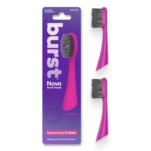 BURST Nova Sonic Toothbrush Replacement Heads - 2 Pack, Pink