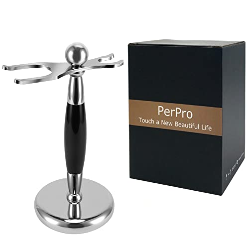 PerPro Luxury Shaving Brush & Razor Stand with Weighted Base