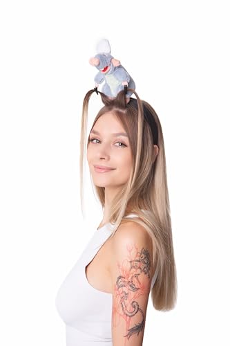 Cosplaya Mini Chef Rat Ears Hat Headband - One Size Grey