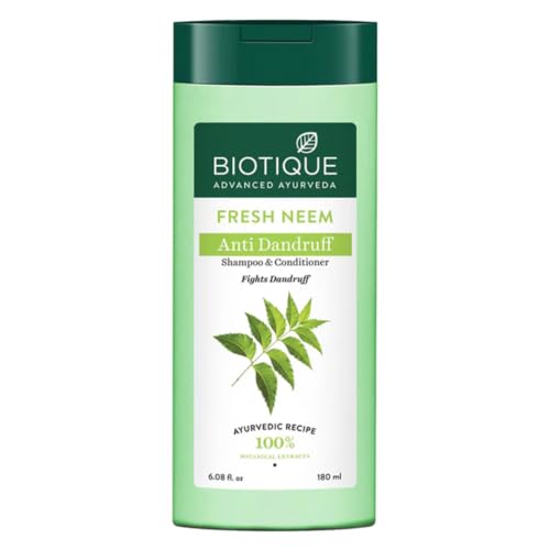 Biotique Fresh Neem Anti Dandruff Shampoo & Conditioner 180ml - Natural Hair Care