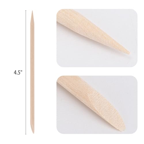 200pcs 4.5" Orange Wood Cuticle Pushers for Manicure & Pedicure