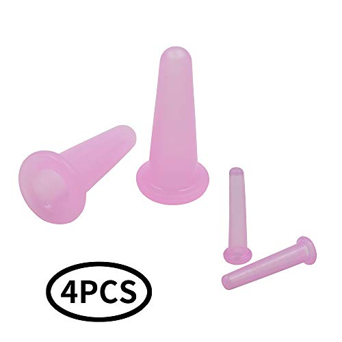 KRISMYA 4-Piece Facial Cupping Set - Natural Silicone Massage Cups