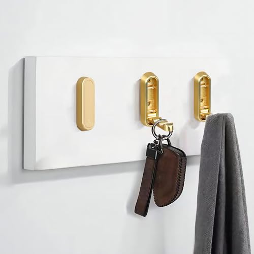 Brushed Gold Foldable Towel Hooks - 2 Pack Heavy Duty Wall Hooks