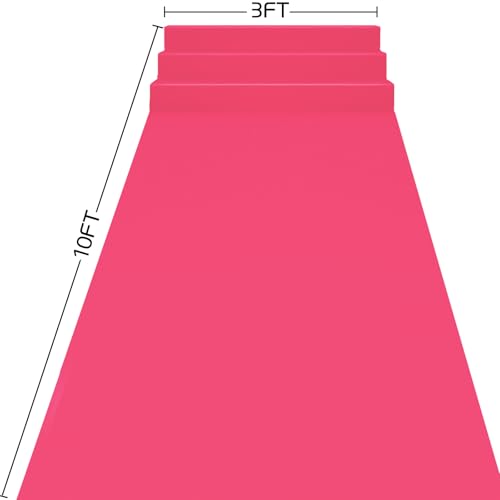 Pink Carpet Runner for Parties | 3x10 FT Polyester Aisle Rug