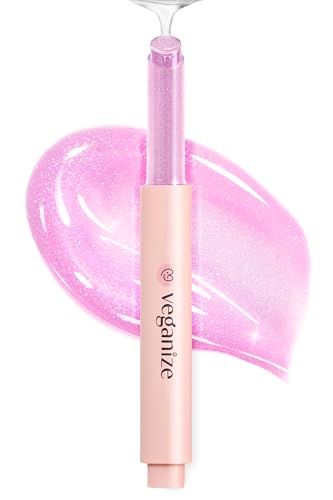 SELF BEAUTY Veganize Collagen Lip Glass Balm in Aurora Glitz - Hydrating Lip Gloss with Hyaluronic Acid for Moisturizing Dry Lips