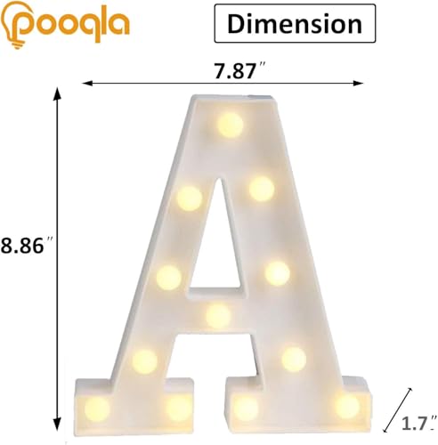 Light Up Marquee Letter A with Remote - Colorful LED Night Light