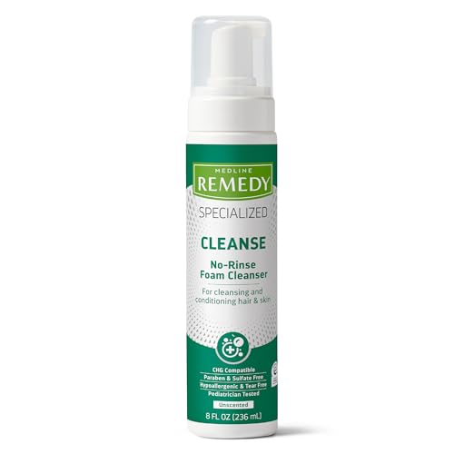 Medline Remedy No-Rinse Foam Cleanser - Gentle Skin Care, 8 oz