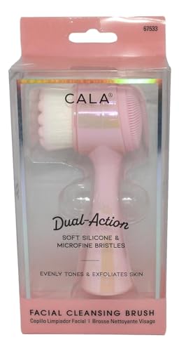 CALA Dual-Action Facial Cleansing Brush with Soft Silicone & Microfine Bristles