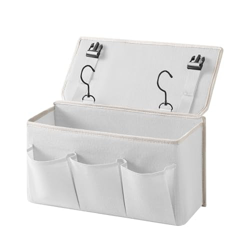 Bedside Caddy Organizer with 4 Pockets - Adjustable Storage for Beds & Sofas