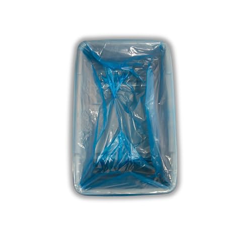 Bearded Butchers 10 Pack Disposable Blue Poly Lug Liners - 1.5 Mil Thick for 50 lb Totes, Ideal for Meat Processing