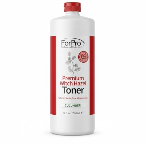 ForPro Witch Hazel Facial Toner - Alcohol-Free Cucumber Astringent, 32 Oz