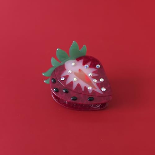Cute Strawberry Hair Claw Clip - Durable Acetate Fruit Hair Accessory