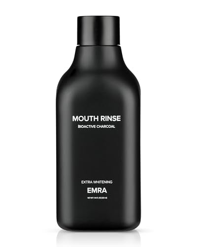 EMRA Bioactive Charcoal Mouth Rinse - Alcohol & Fluoride Free, 7.44 fl oz