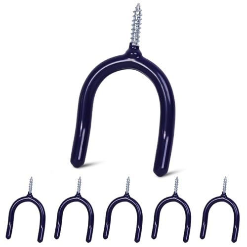 Heavy-Duty Steel U Hooks - 6 Pack Anti-Slip Garage Storage System