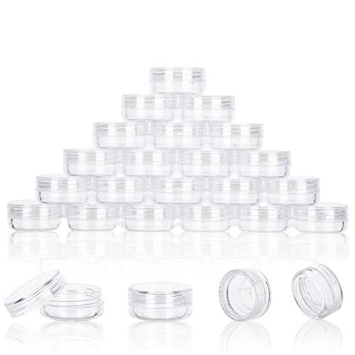 25 Count 3g Sample Containers with Labels & Spatulas - Leak-Proof