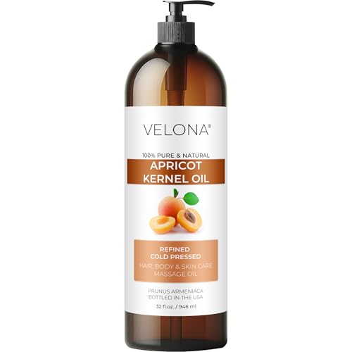 Velona Apricot Kernel Oil - 32 fl oz, Cold Pressed & Refined