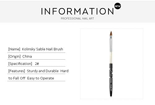 Rolabling Kolinsky Nail Art Brush Size 2 – Painting Pen for Acrylic & UV Gel