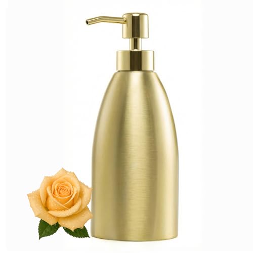 304 Stainless Steel Soap Dispenser - 16oz Leak-Proof Pump for Kitchen & Bathroom (Matte Gold)
