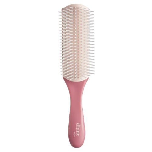 Diane Pro Nylon Pin Hairbrush for Curly Hair - Heat-Resistant Detangler